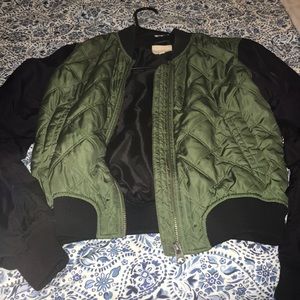 Black and green bomber jacket